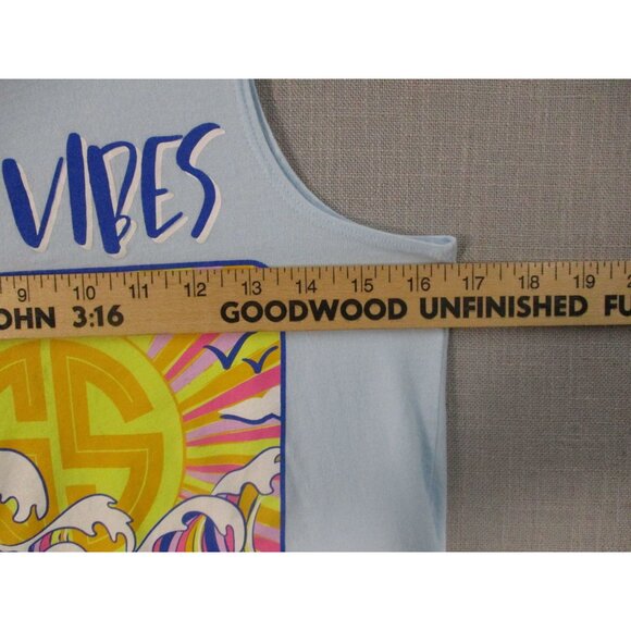 Simply Southern Salty Vibes Light Blue Racerback Tank Top Small 100% Cotton - Picture 3 of 7